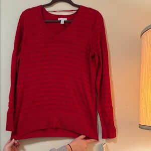 Charter Club Red V-Neck Sweater